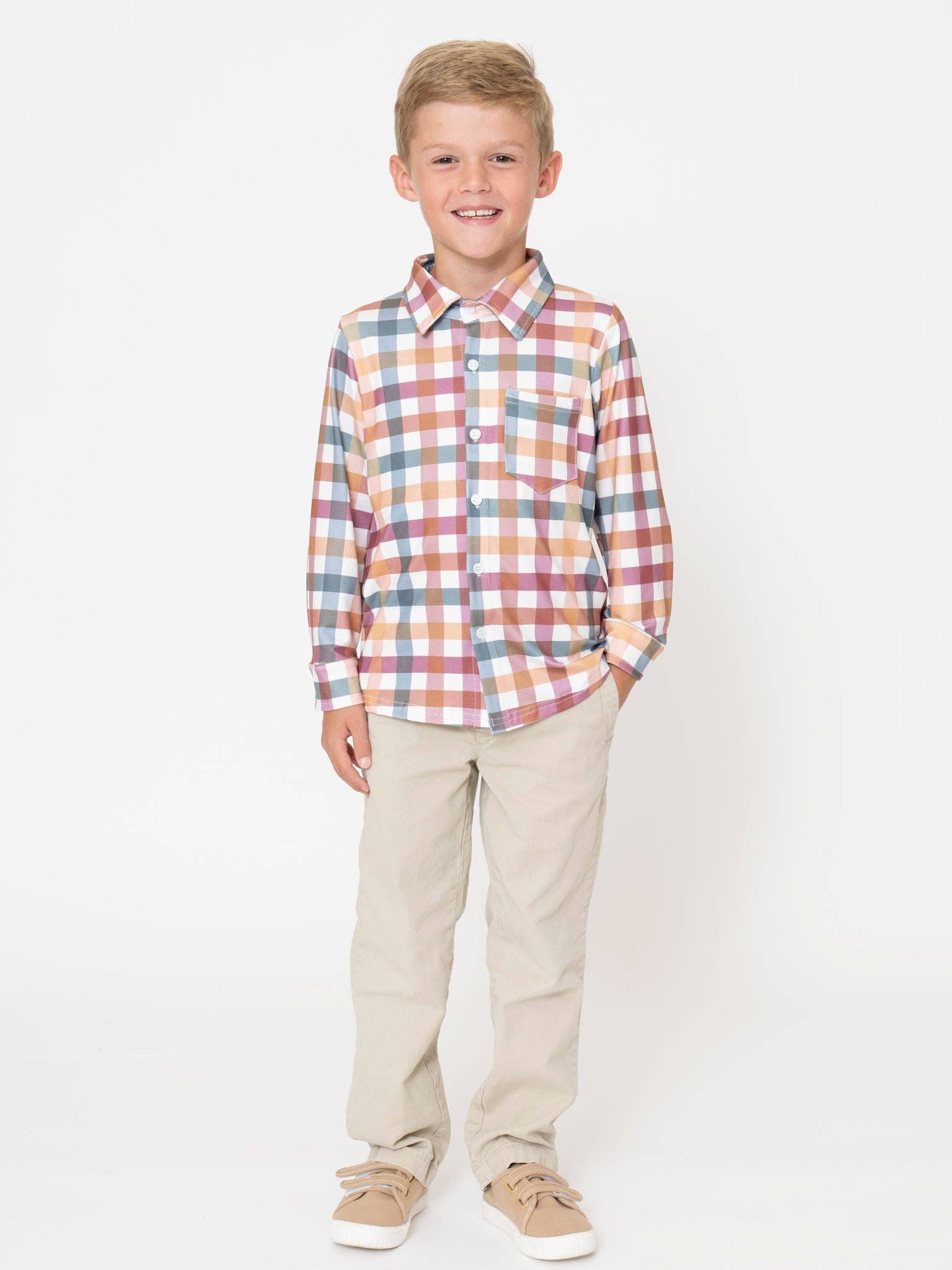 Cranberry Vintage Plaid Button Up Shirt - Adalynn Leanne
