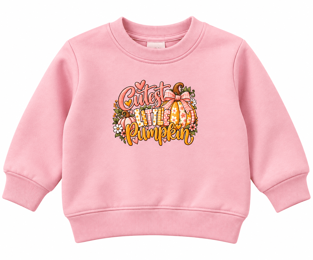Cutest Little Pumpkin Pink Crew Sweatshirt - Adalynn Leanne