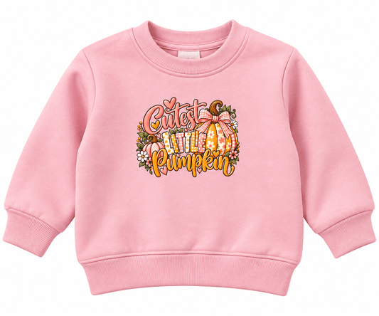 Cutest Little Pumpkin Pink Crew Sweatshirt - Adalynn Leanne