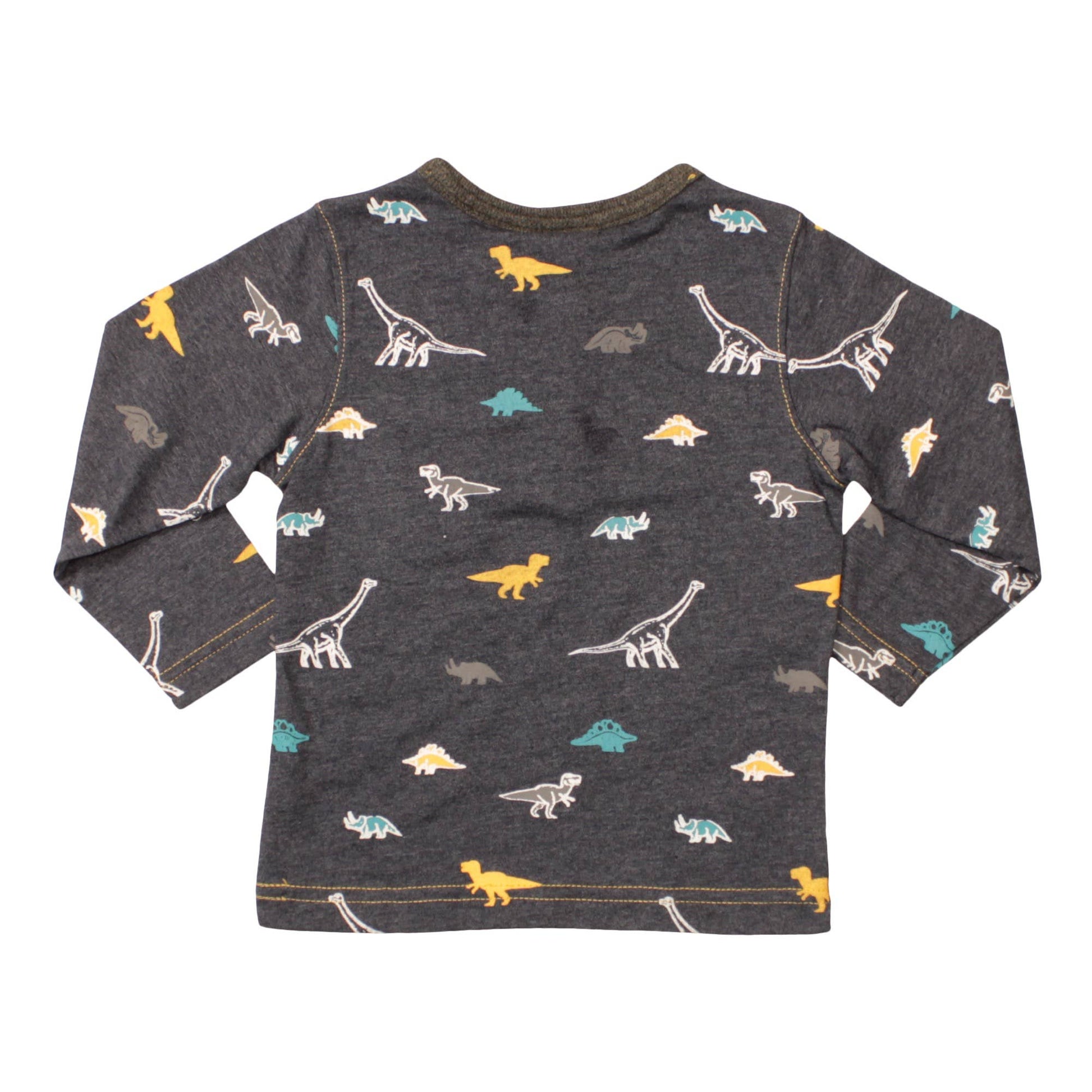 Dino Print Henley with Chambray Accents for Babies - Adalynn LeanneInfant Clothing