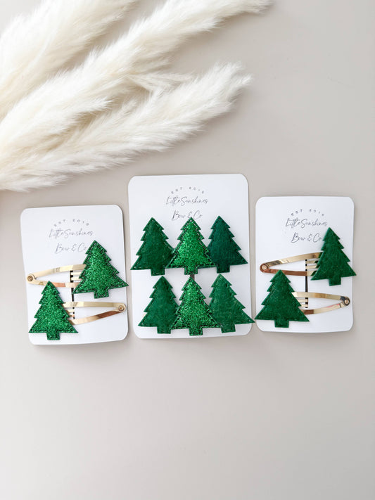 Christmas Tree Hair Clips- Set of 2