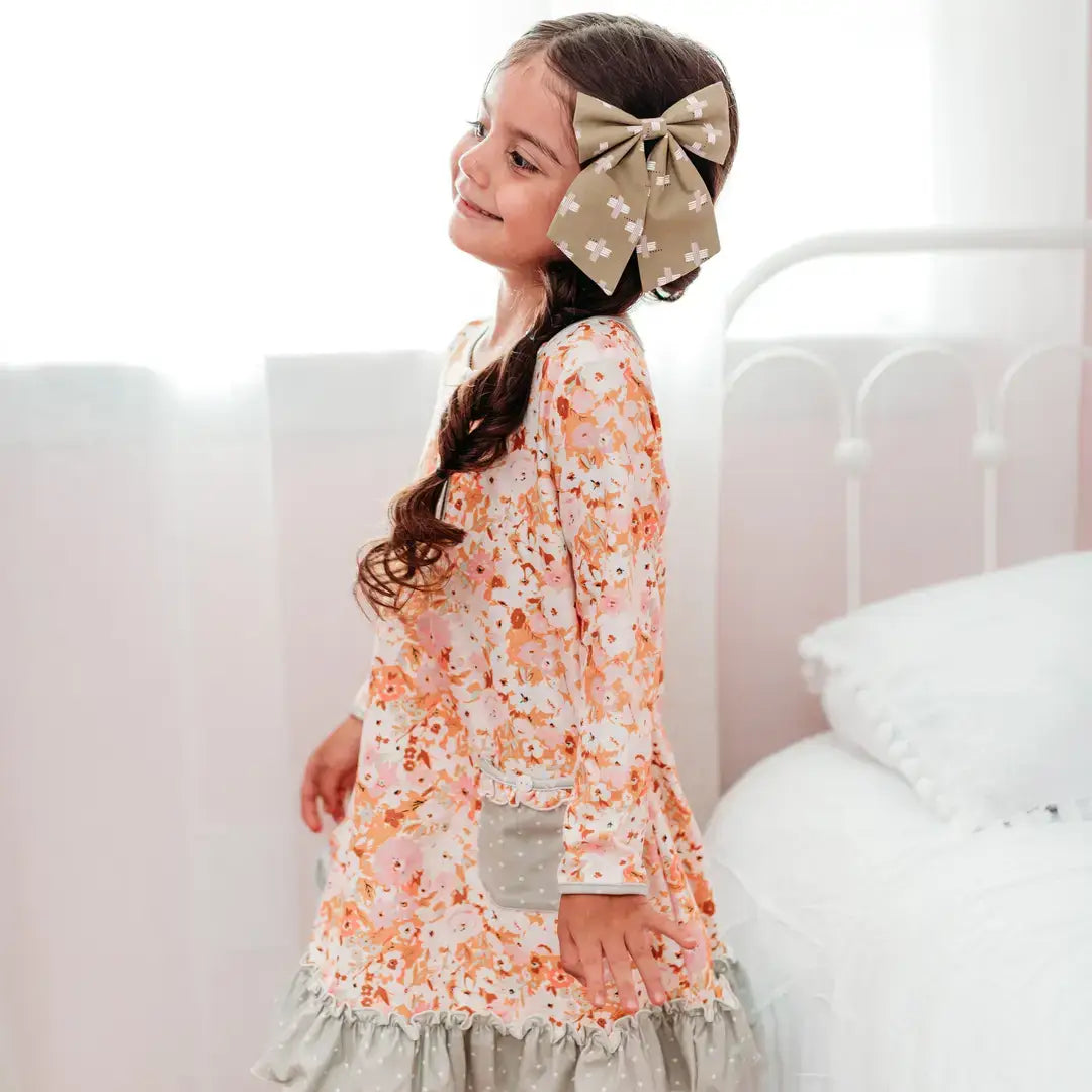 Black & White Plaid Candy Canes Christmas Sailor Bow, Small