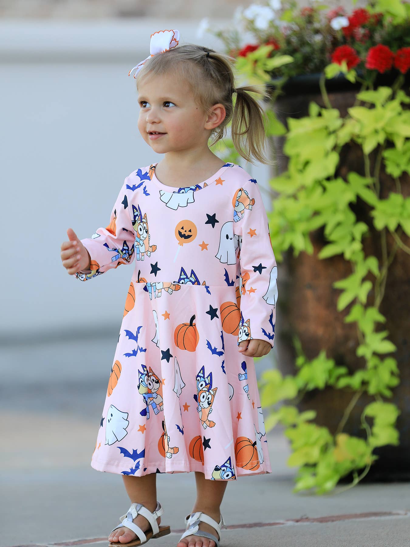 Halloween Ghost Pumpkin Character Girls Dress
