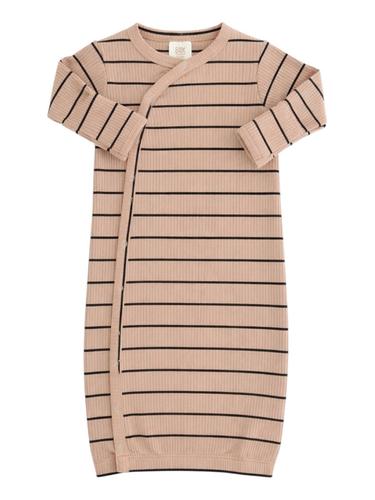 Tan/Black Stripe / Ribbed Gown