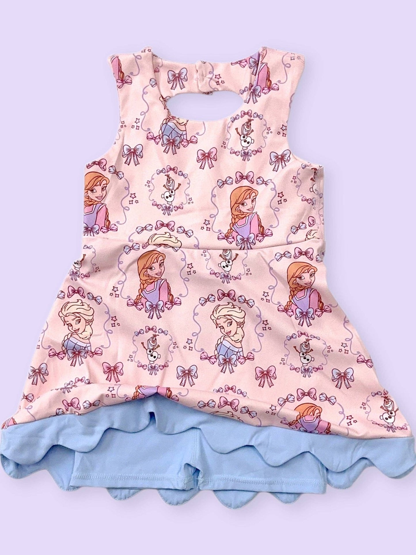 Fro*en Cartoon character Hi - Performance dress with attached shorts.GSD120303 - SOL - Adalynn Leanne