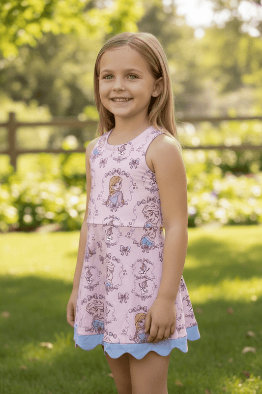 Fro*en Cartoon character Hi - Performance dress with attached shorts.GSD120303 - SOL - Adalynn Leanne