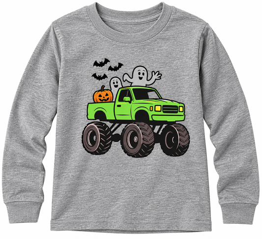 Ghost Monster Truck along Sleeve Shirt - Adalynn Leanne