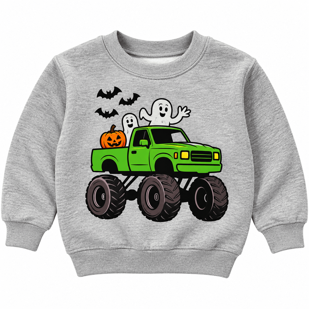 Ghost Monster Truck Crew Sweatshirt - Adalynn Leanne