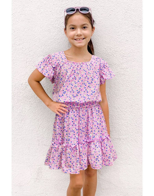Girl's 2 pc Floral Skirt Set - Adalynn Leanne
