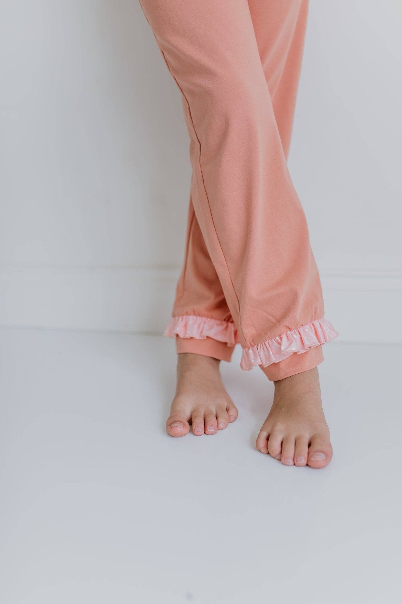 Girls Desert Tan Retro Flower Ruffle Hoodie Loungewear Set - Adalynn Leanne