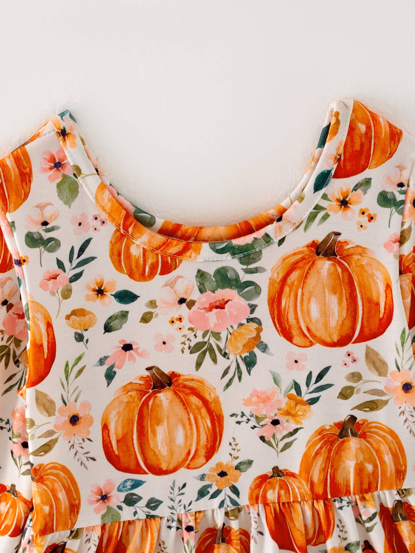 Girls Halloween Pumpkin Print Long Sleeve Dress - Adalynn Leanne