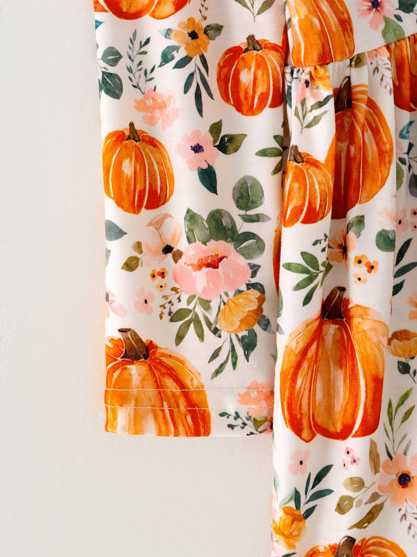 Girls Halloween Pumpkin Print Long Sleeve Dress - Adalynn Leanne