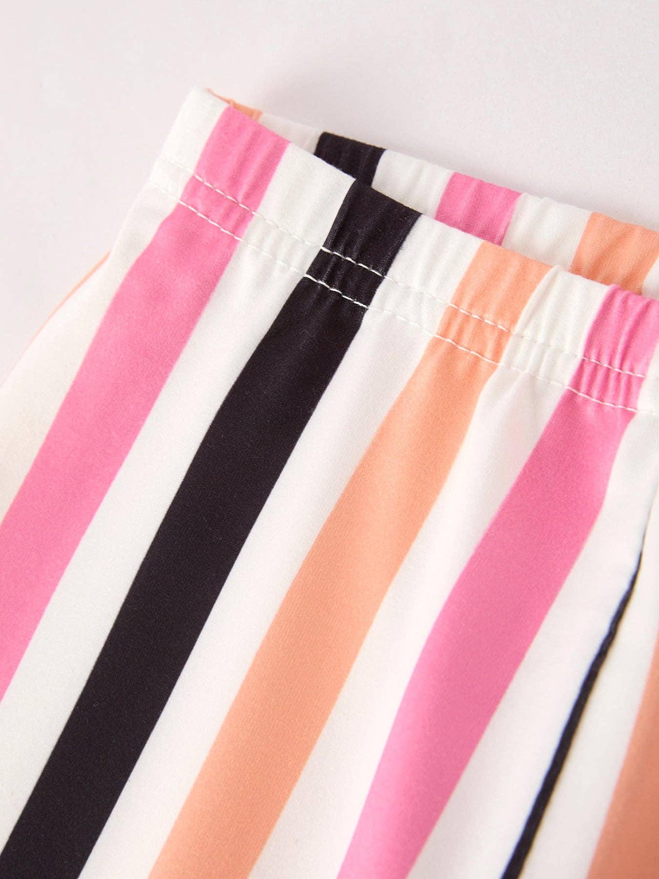 Halloween Letter Bleached Top + Striped Flared Pants - Adalynn Leanne