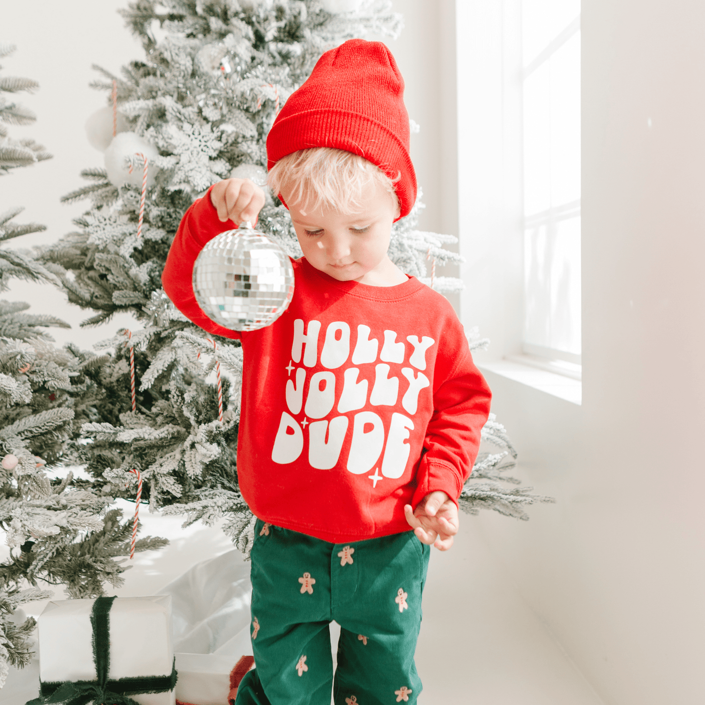 Holly Jolly Dude Pullover Toddler Christmas Sweatshirt - Adalynn Leanne