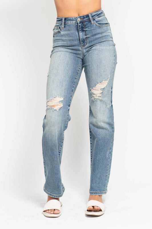 Judy Blue High Waisted Dad Straight Jean - Adalynn Leanne