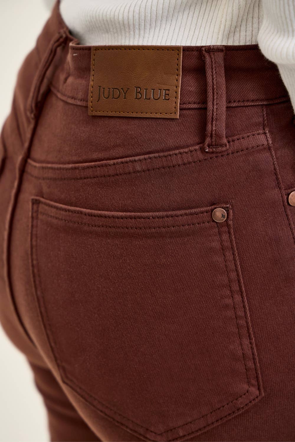 Judy Blue High Waisted JAQUELINE Flare w/ Lace Up Cocoa Brown Pants - Adalynn Leanne