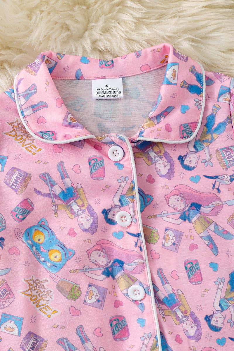 K - P pink girls pajamas. PJG60170 AMY - Adalynn Leanne
