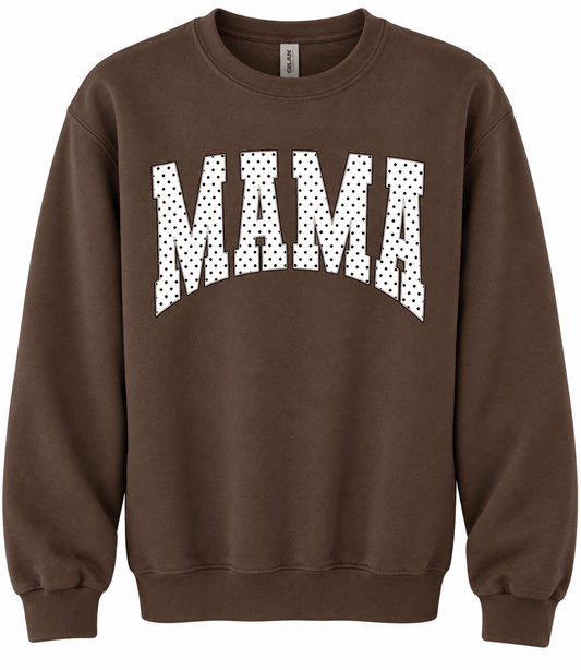 MAMA chocolate Brown Polka Dot MAMA Sweatshirt - Adalynn Leanne