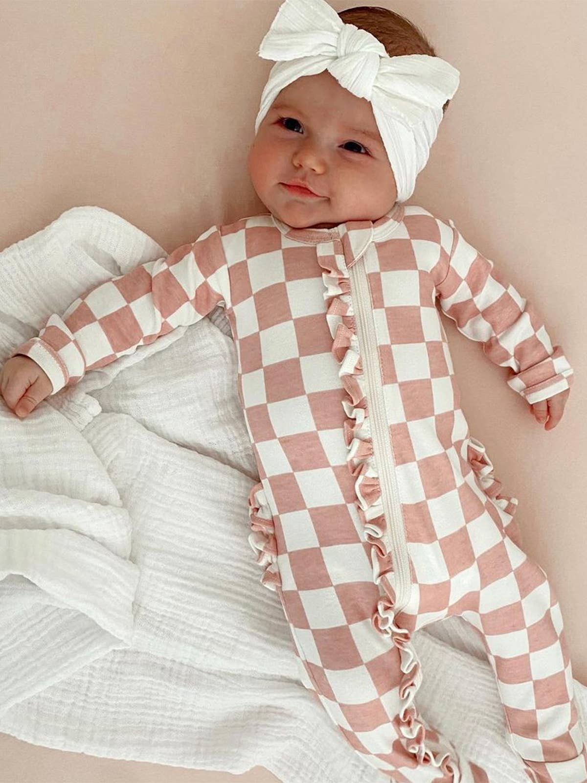Organic Frill Zip Footie - Adalynn Leanne
