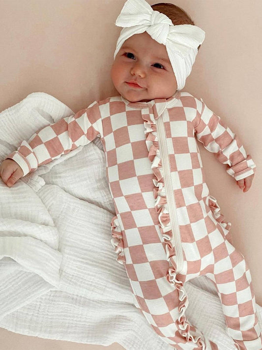 Organic Frill Zip Footie - Adalynn Leanne