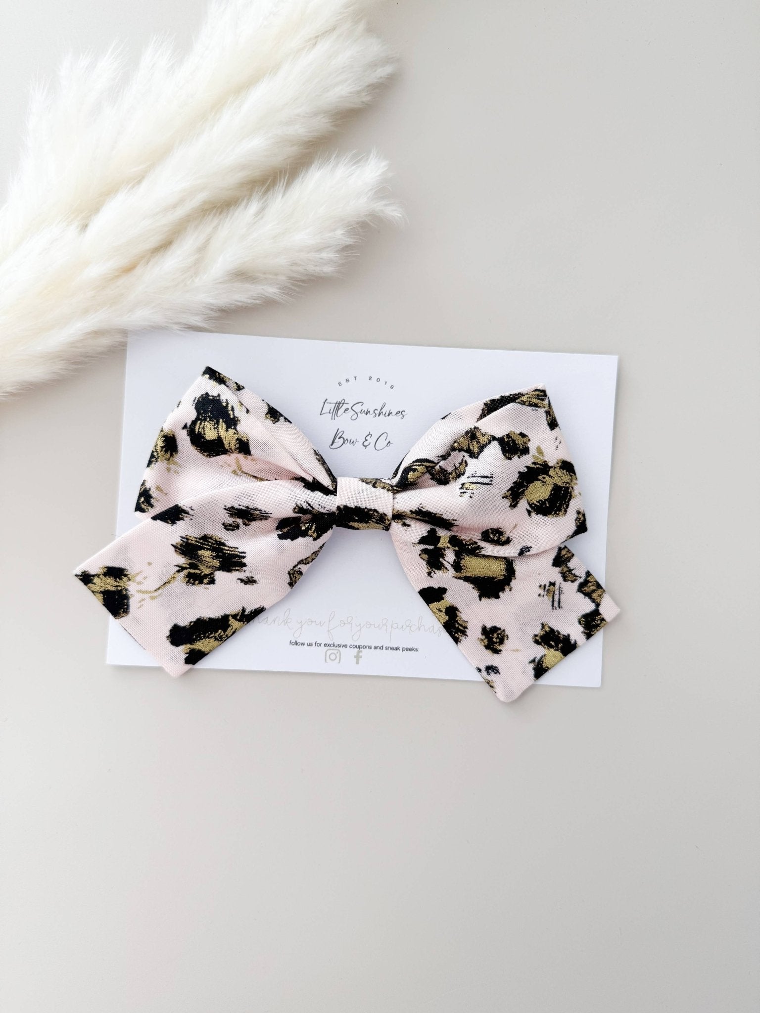 Pink Cheetah Standard Size Pinwheel Hair Bow - Adalynn Leanne