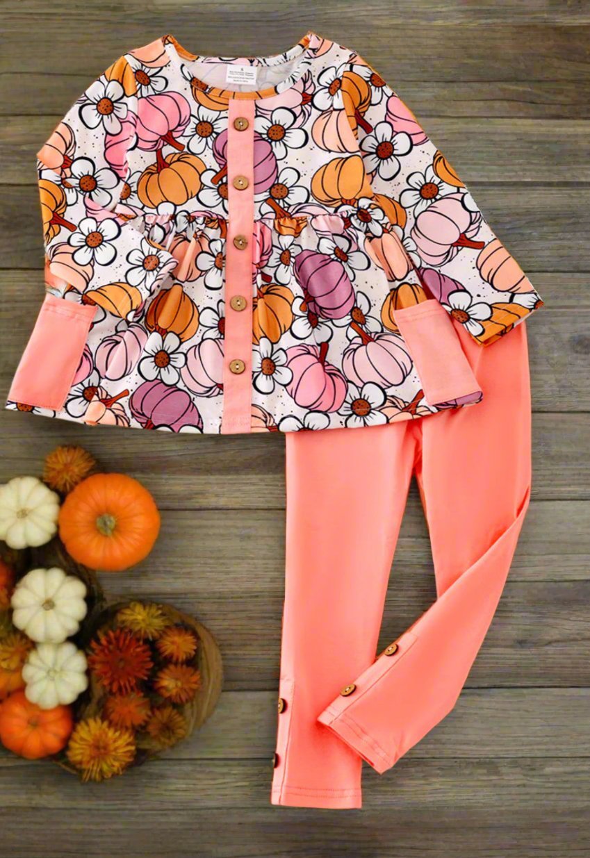 Pumpkin Daisy Tunic Set - Adalynn Leanne