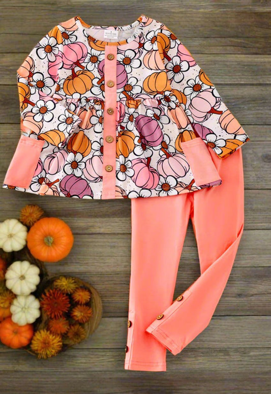 Pumpkin Daisy Tunic Set - Adalynn Leanne