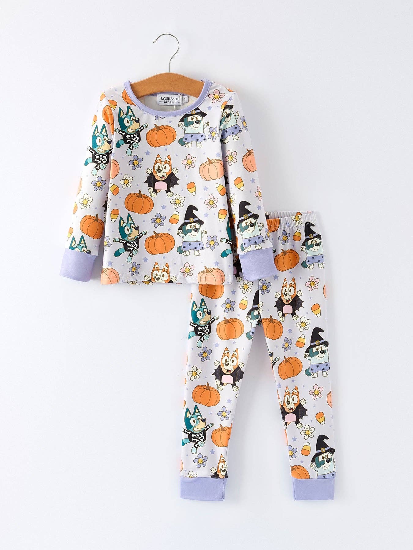 Purple Halloween Girls Pajama Set - Adalynn Leanne