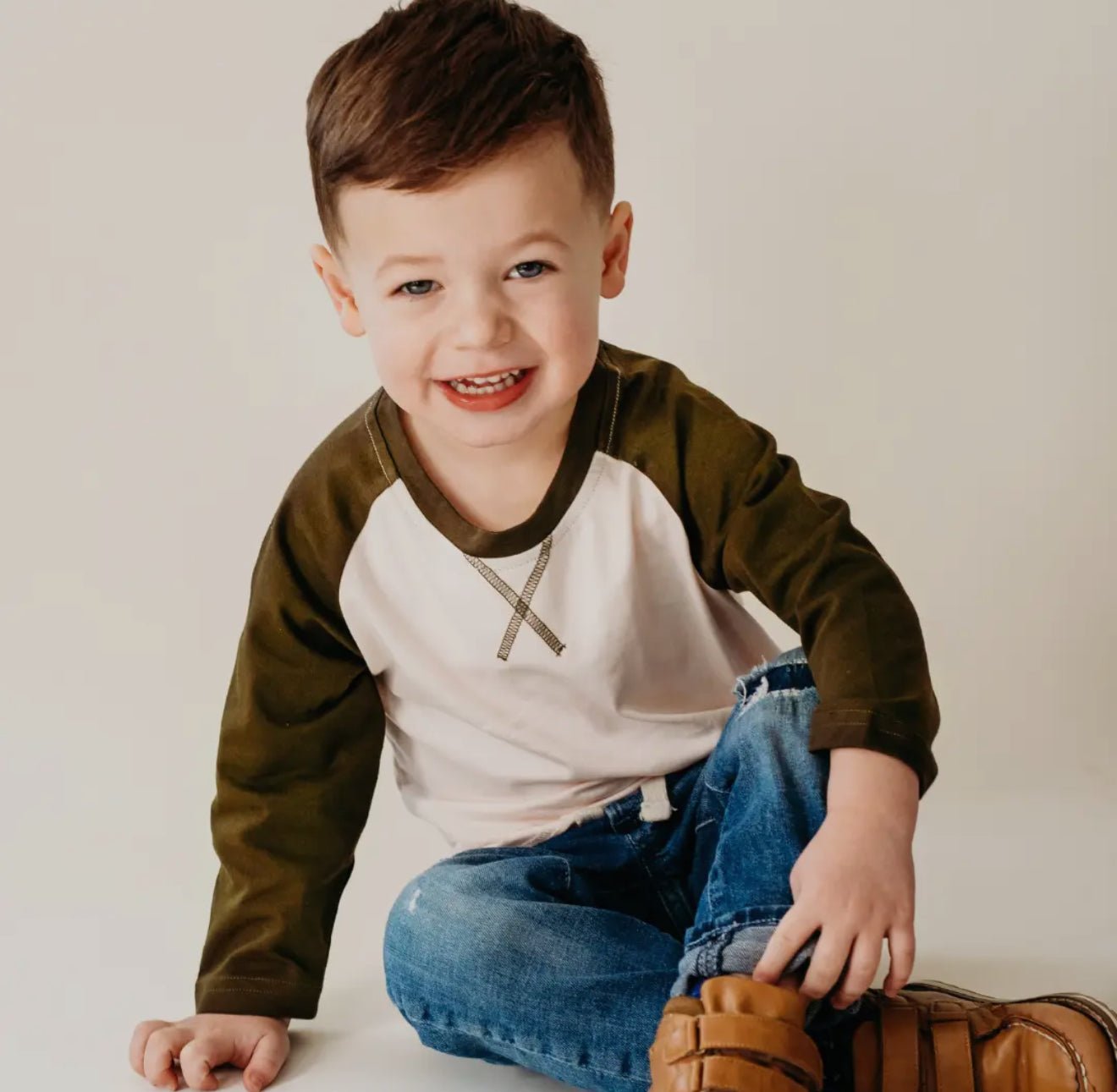 Raglan Baseball Tee - Green - Adalynn Leanne