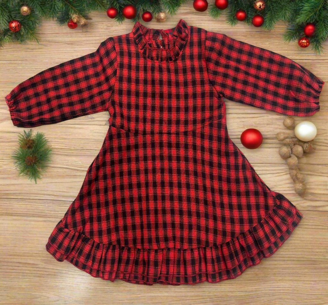 Red and Plaid Dress - Adalynn Leanne