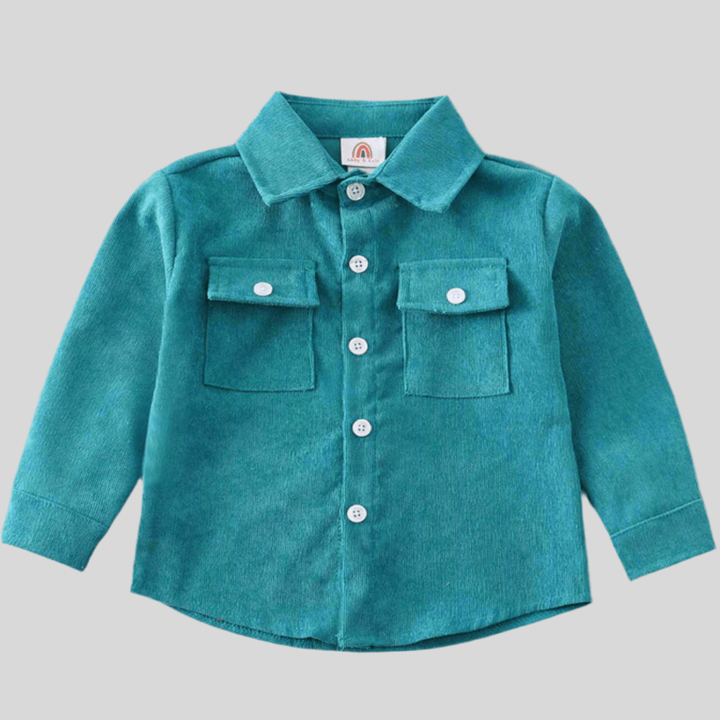 Teal Corduroy Button Down - Adalynn Leanne