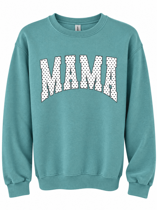 Teal Polka Dot MAMA SWEATSHIRT - Adalynn Leanne