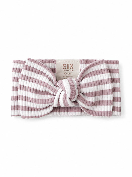 Violet Stripe / Ribbed Bow - Adalynn Leanne