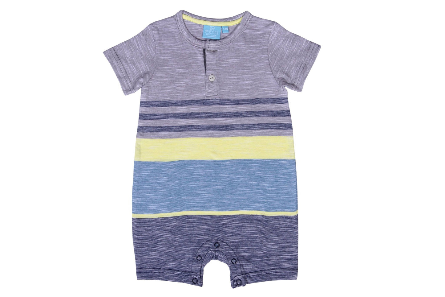 Yarn Dye Striped Henley Romper - Baby - Adalynn Leanne